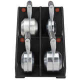 Four Solid Steel Kettlebells on Custom Rack - Front View